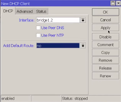 Рис. 47.8. настройка DHCP клиента