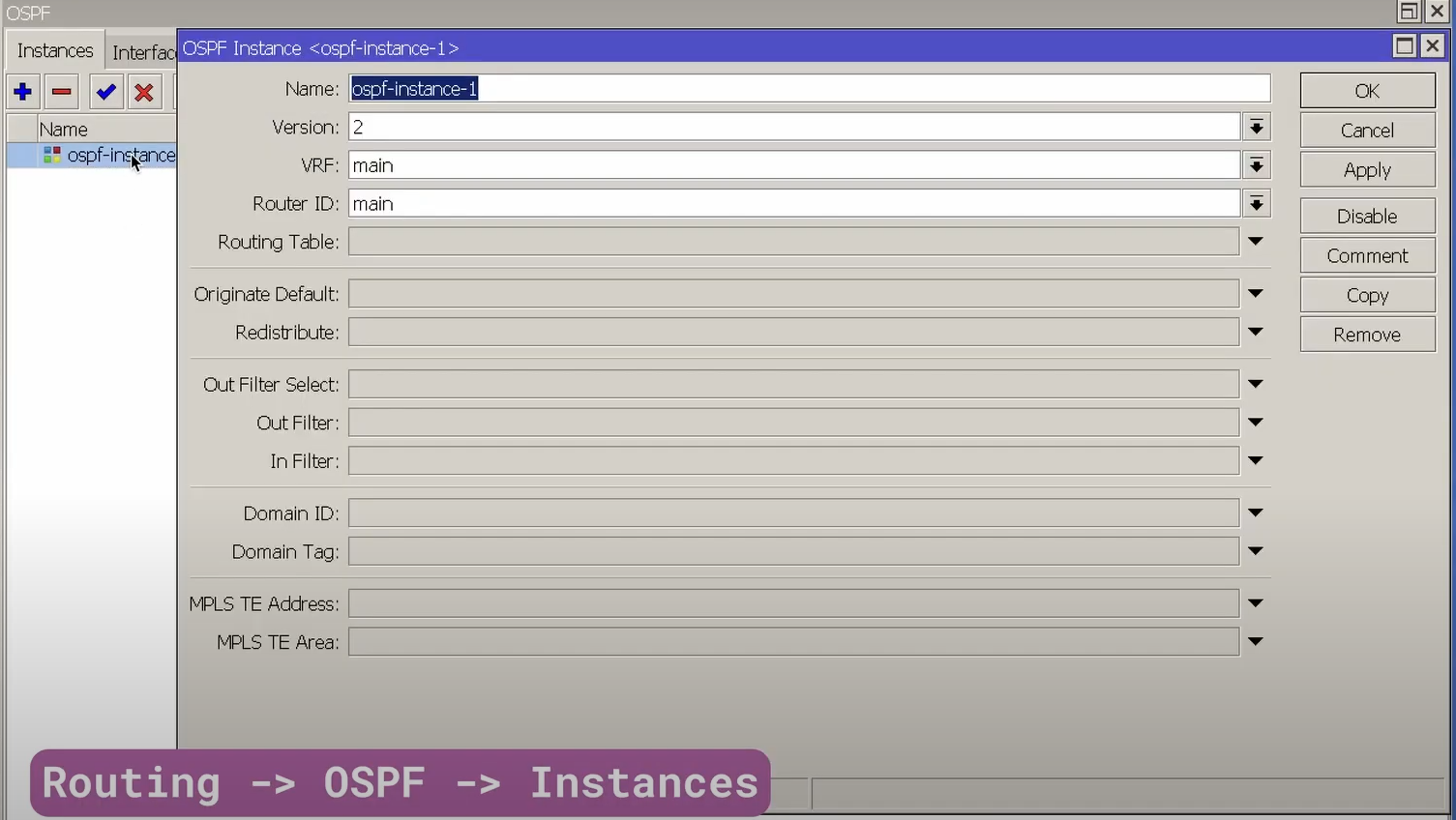 Рисунок 3 - OSPF Instance