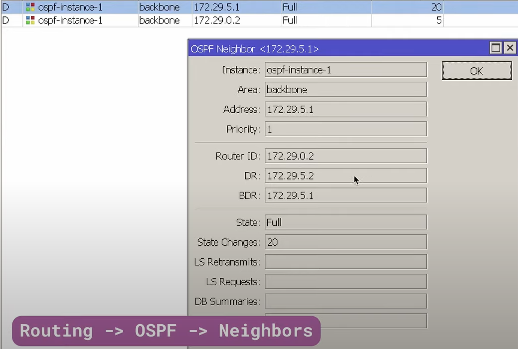 Рисунок 5-OSPF Neighbors