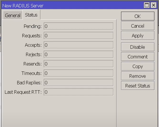 Рисунок 2 – RADIUS Server Status